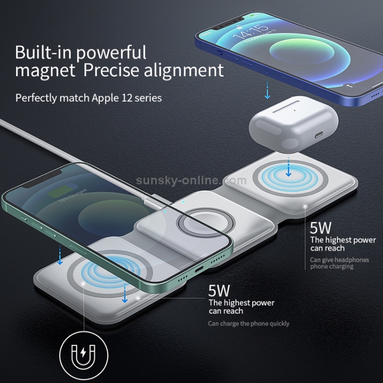 WiWU M6 Power Air 3 in 1 Foldable Silicone Magnetic Wireless Charging Base For Mobile Phones & AirPods & iWatch (White) WiWU M6 Power Air 3 in 1 Foldable Silicone Magnetic Wireless Charging Base For Mobile Phones & AirPods & iWatch (White)