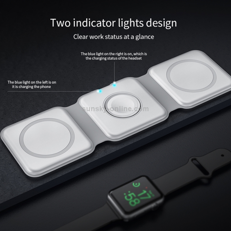 WiWU M6 Power Air 3 in 1 Foldable Silicone Magnetic Wireless Charging Base For Mobile Phones & AirPods & iWatch (White) WiWU M6 Power Air 3 in 1 Foldable Silicone Magnetic Wireless Charging Base For Mobile Phones & AirPods & iWatch (White)