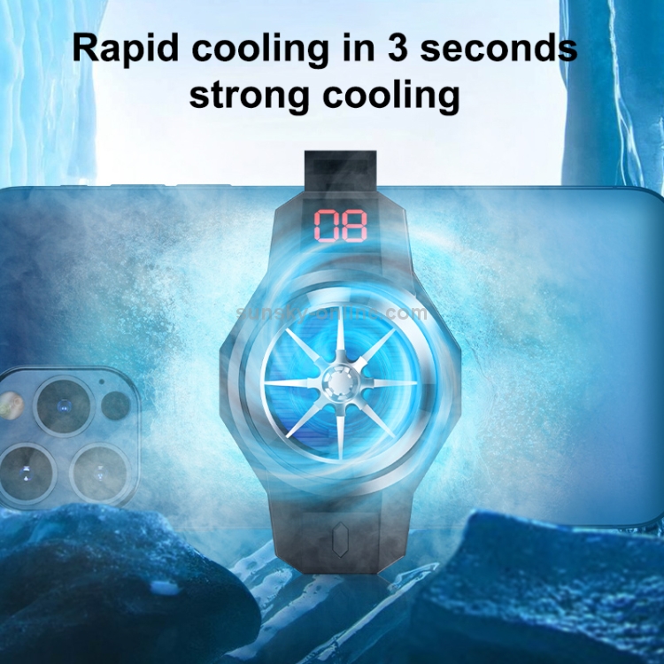 Benks SR02 7.5W Semiconductor Cooling Mobile Phone Radiator with LED Digital Display & Colorful Ambient Light, Suitable for Phones within 66-84mm Width Benks SR02 7.5W Semiconductor Cooling Mobile Phone Radiator with LED Digital Display & Colorful Ambient Light, Suitable for Phones within 66-84mm Width