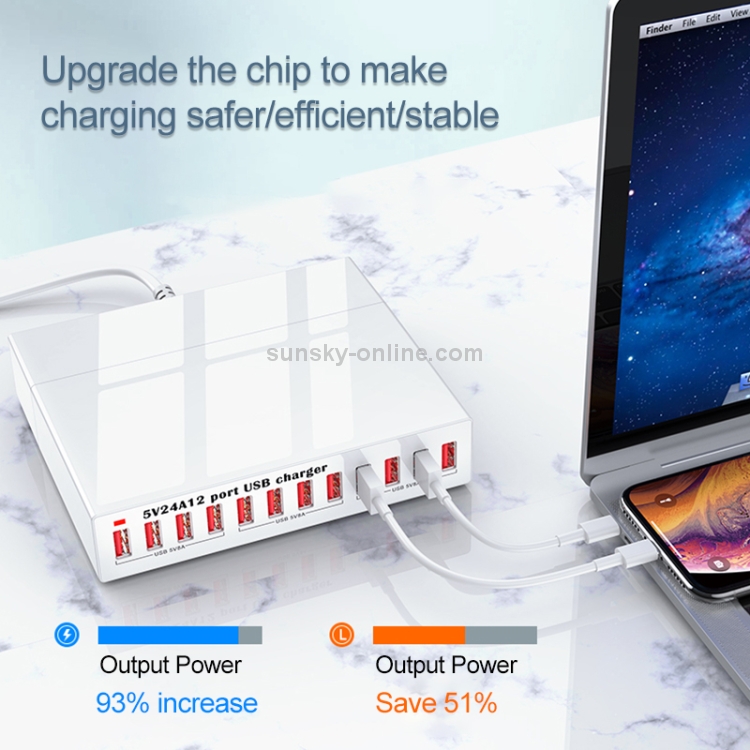 WLX-X6 120W 12 In 1 Multi-function Smart USB Charging Station WLX-X6 120W 12 In 1 Multi-function Smart USB Charging Station