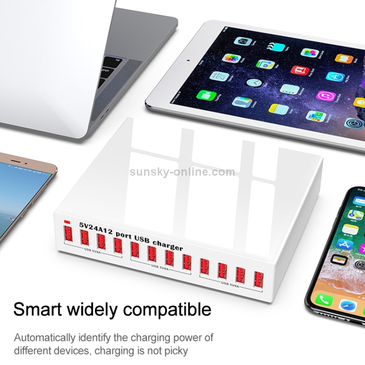 WLX-X6 120W 12 In 1 Multi-function Smart USB Charging Station WLX-X6 120W 12 In 1 Multi-function Smart USB Charging Station