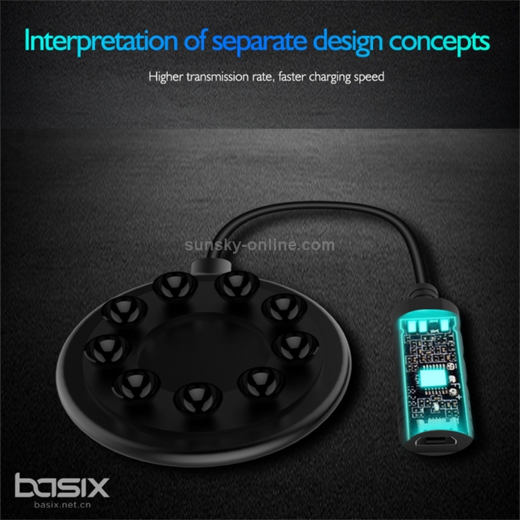 Basix C1 10W Sucker Round Metal Fast Charging Wireless Charger (Black) Basix C1 10W Sucker Round Metal Fast Charging Wireless Charger (Black)