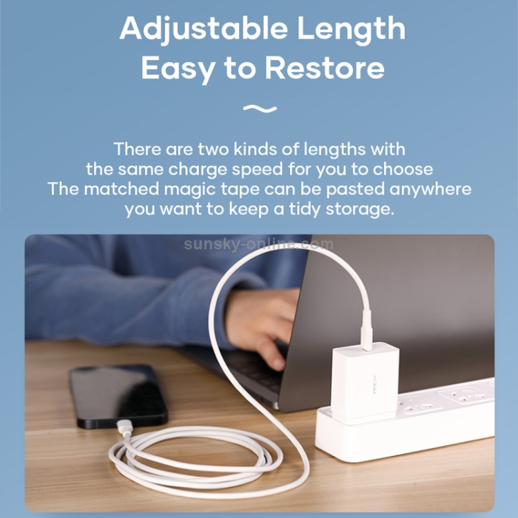 ROCK Z18 20W 3A PD USB-C / Type-C to 8 Pin Interface TPE Fast Charging Data Cable, Cable Length: 1m