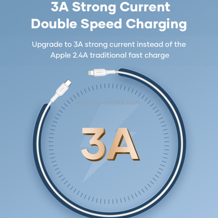 ROCK Z18 20W 3A PD USB-C / Type-C to 8 Pin Interface TPE Fast Charging Data Cable, Cable Length: 1m