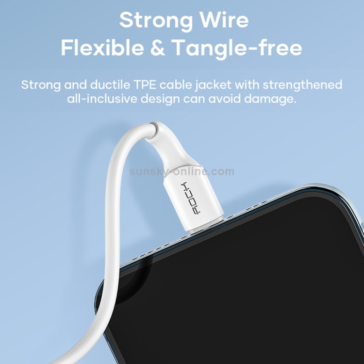 ROCK Z18 20W 3A PD USB-C / Type-C to 8 Pin Interface TPE Fast Charging Data Cable, Cable Length: 1m