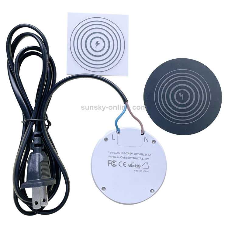 Embedded Desktop Wireless Charger, Cable Length: 1.5m, US Plug Embedded Desktop Wireless Charger, Cable Length: 1.5m, US Plug