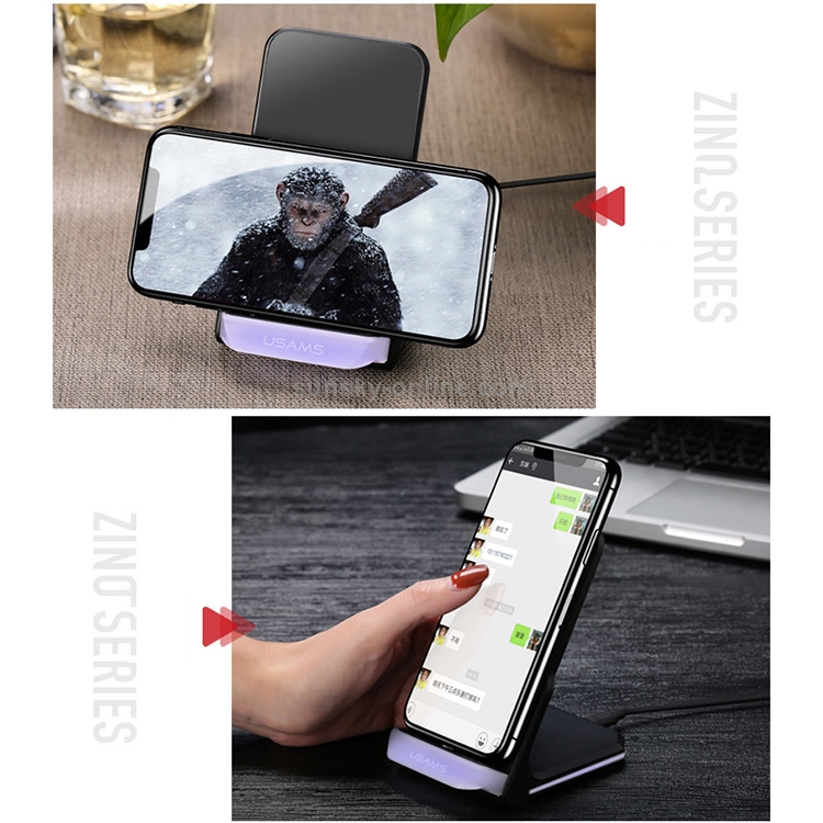 USAMS US-CD28 1-1.8A Fast Wireless Charger Stand Charging Station(Black) USAMS US-CD28 1-1.8A Fast Wireless Charger Stand Charging Station(Black)