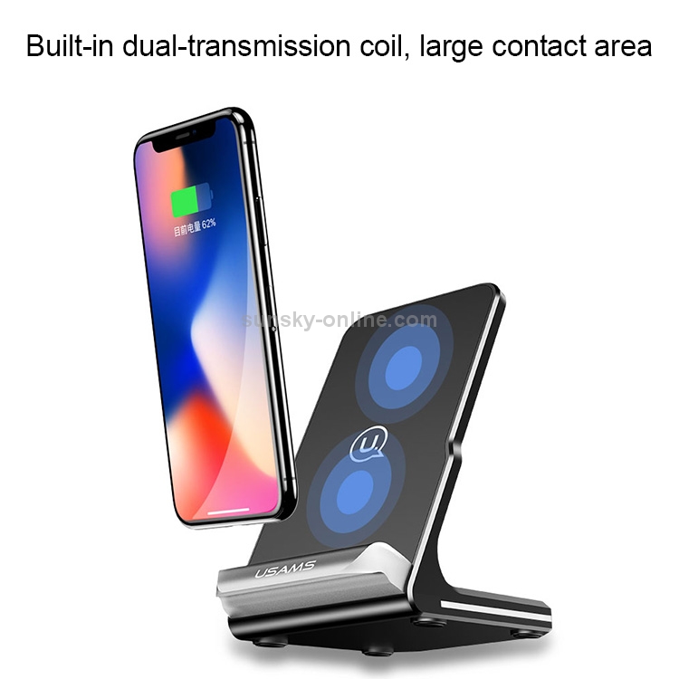 USAMS US-CD28 1-1.8A Fast Wireless Charger Stand Charging Station(Black) USAMS US-CD28 1-1.8A Fast Wireless Charger Stand Charging Station(Black)
