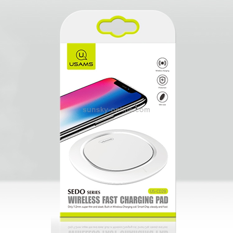 USAMS US-CD29 Horizontal 10W Qi Wireless Charger Charging Pad USAMS US-CD29 Horizontal 10W Qi Wireless Charger Charging Pad