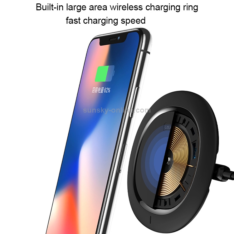 USAMS US-CD29 Horizontal 10W Qi Wireless Charger Charging Pad USAMS US-CD29 Horizontal 10W Qi Wireless Charger Charging Pad