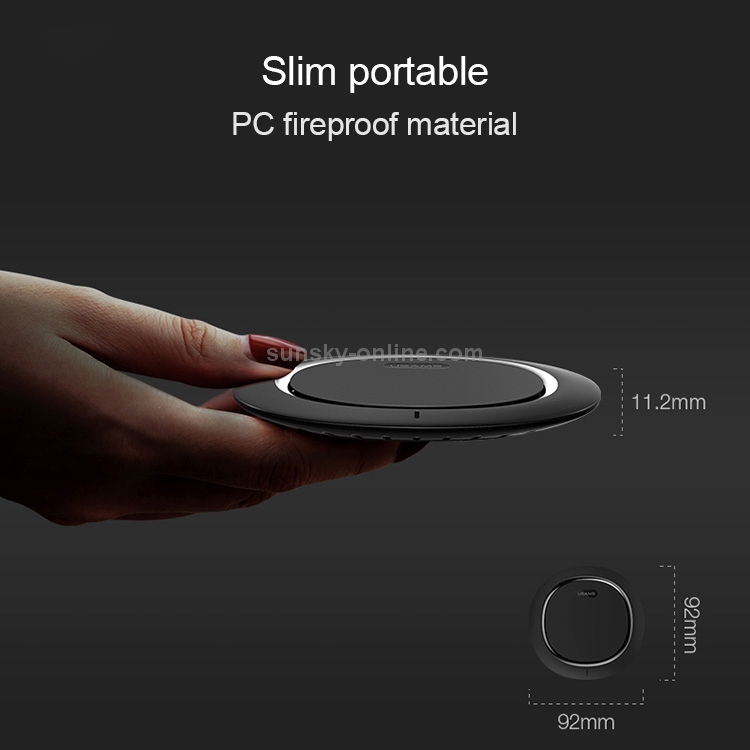 USAMS US-CD29 Horizontal 10W Qi Wireless Charger Charging Pad USAMS US-CD29 Horizontal 10W Qi Wireless Charger Charging Pad