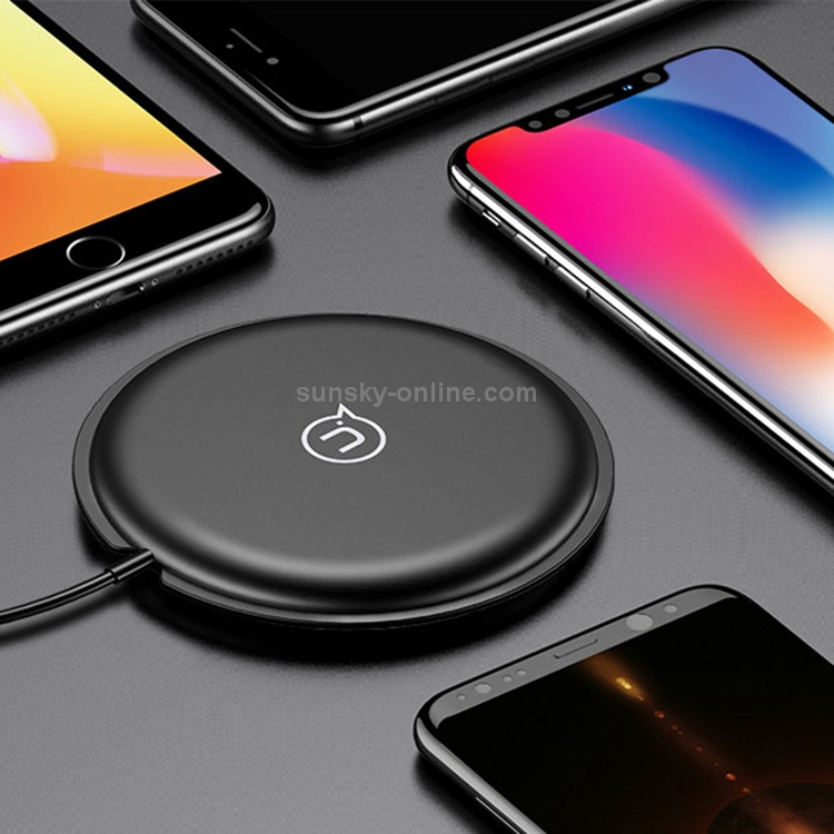 USAMS US-CD30 11.5mm Ultra-thin Round 10W Qi Wireless Charger Fast Charging Pad USAMS US-CD30 11.5mm Ultra-thin Round 10W Qi Wireless Charger Fast Charging Pad