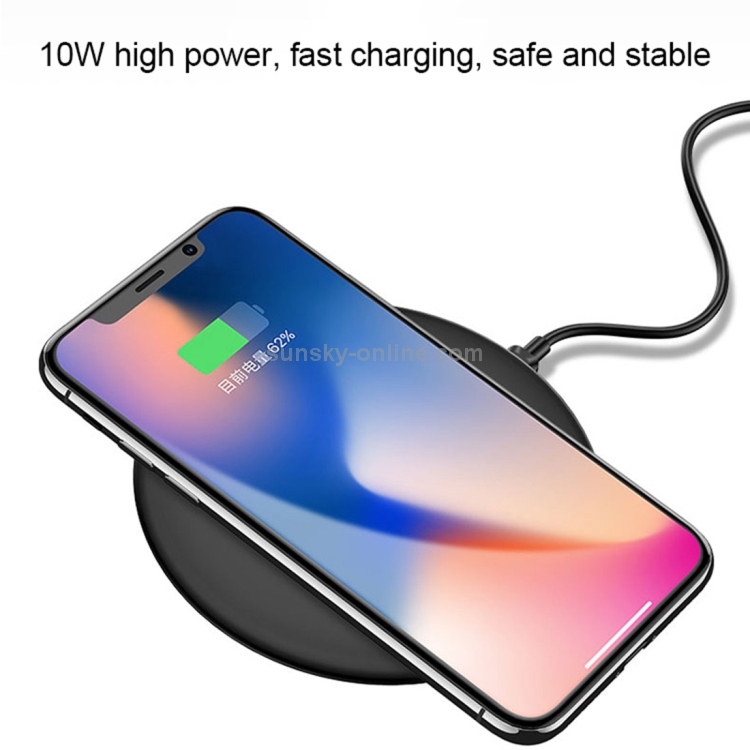 USAMS US-CD33 10mm Ultra-thin 10W Qi Wireless Charger Stand Fast Charging Pad USAMS US-CD33 10mm Ultra-thin 10W Qi Wireless Charger Stand Fast Charging Pad