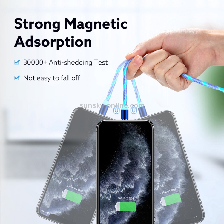 FLOVEME YXF204096 1m 2A USB to 8 Pin Luminous Magnetic Charging Cable(Colour) FLOVEME YXF204096 1m 2A USB to 8 Pin Luminous Magnetic Charging Cable(Colour)