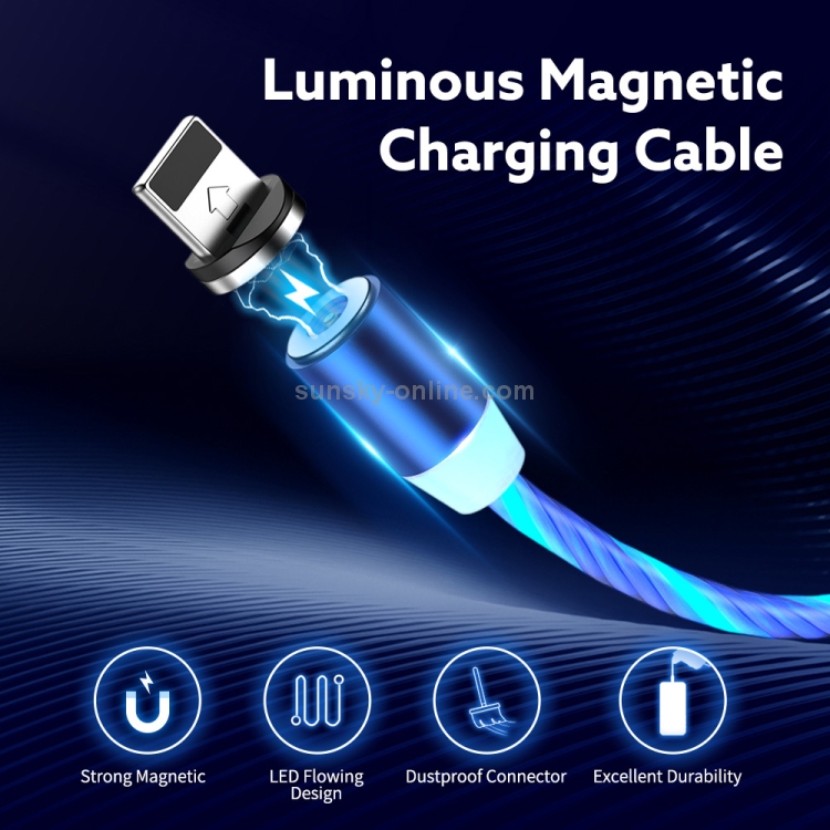 FLOVEME YXF204096 1m 2A USB to 8 Pin Luminous Magnetic Charging Cable(Colour) FLOVEME YXF204096 1m 2A USB to 8 Pin Luminous Magnetic Charging Cable(Colour)