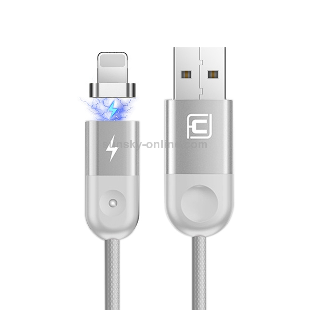 CAFELE 8 Pin to USB Light Speed Magnet Nylon Charging Cable with LED Light, Length: 1m (White) CAFELE 8 Pin to USB Light Speed Magnet Nylon Charging Cable with LED Light, Length: 1m (White)