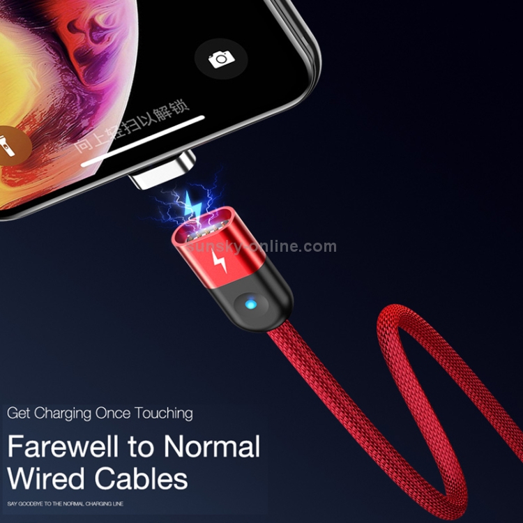 CAFELE 8 Pin to USB Light Speed Magnet Nylon Charging Cable with LED Light, Length: 1m (White) CAFELE 8 Pin to USB Light Speed Magnet Nylon Charging Cable with LED Light, Length: 1m (White)