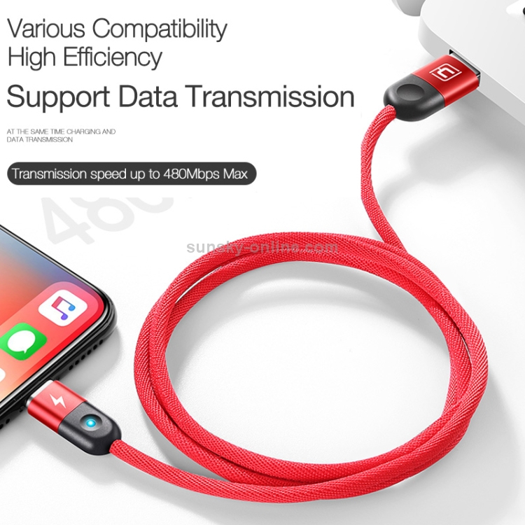 CAFELE 8 Pin to USB Light Speed Magnet Nylon Charging Cable with LED Light, Length: 1m (White) CAFELE 8 Pin to USB Light Speed Magnet Nylon Charging Cable with LED Light, Length: 1m (White)