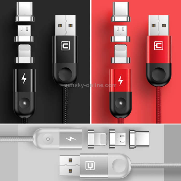 CAFELE 8 Pin to USB Light Speed Magnet Nylon Charging Cable with LED Light, Length: 1m (White) CAFELE 8 Pin to USB Light Speed Magnet Nylon Charging Cable with LED Light, Length: 1m (White)