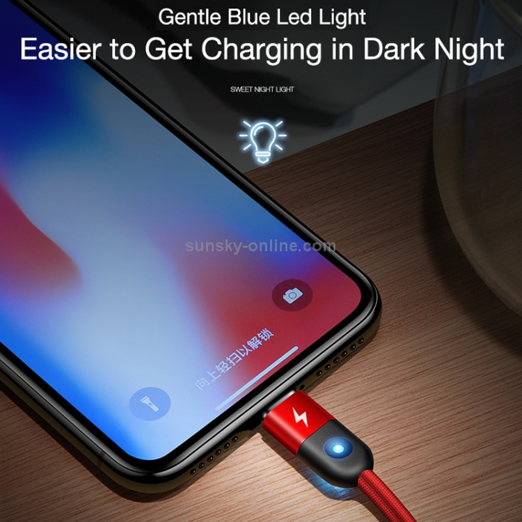 CAFELE 8 Pin to USB Light Speed Magnet Nylon Charging Cable with LED Light, Length: 1m (White) CAFELE 8 Pin to USB Light Speed Magnet Nylon Charging Cable with LED Light, Length: 1m (White)