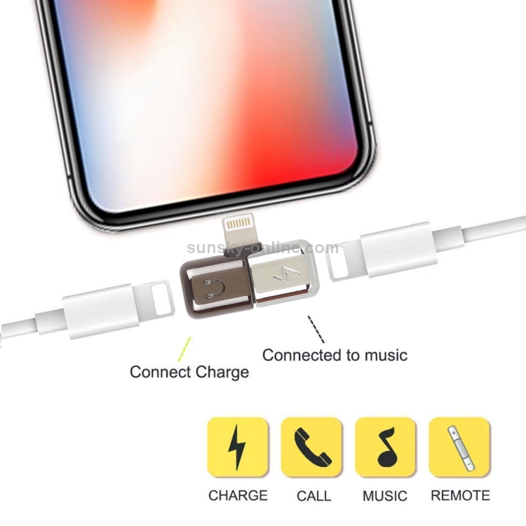 2 in 1 Dual 8 Pin Female to 8 Pin Male Mini Portable Metal Audio & Charge Adapter Audio Splitter 2 in 1 Dual 8 Pin Female to 8 Pin Male Mini Portable Metal Audio & Charge Adapter Audio Splitter