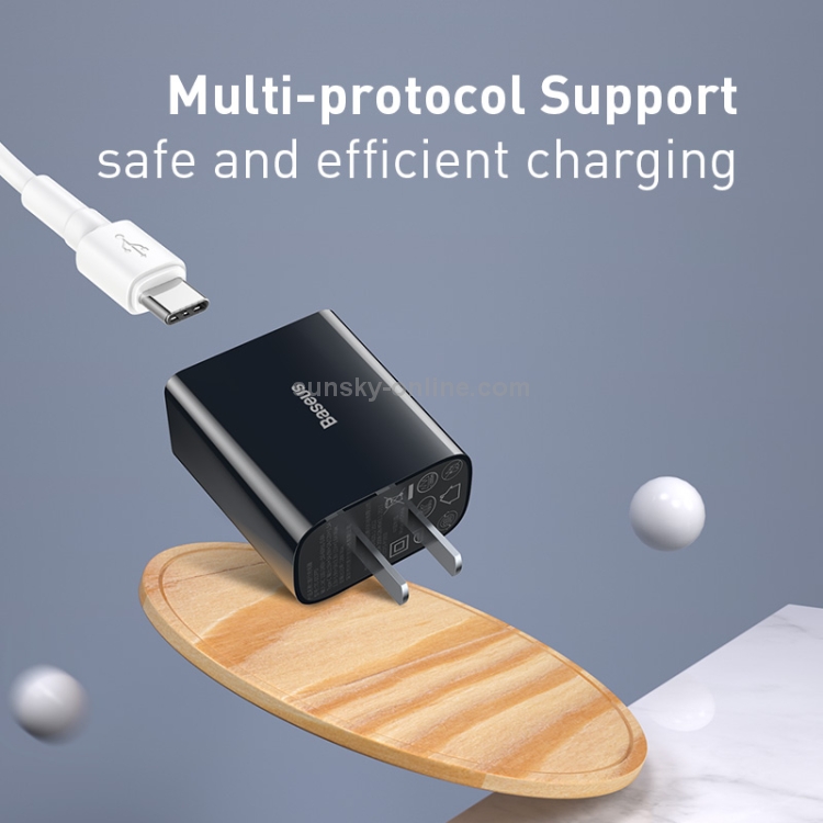 Baseus Speed Mini Series 18W PD Single USB-C / Tyep-C Quick Charger, CN Plug(Black) Baseus Speed Mini Series 18W PD Single USB-C / Tyep-C Quick Charger, CN Plug(Black)