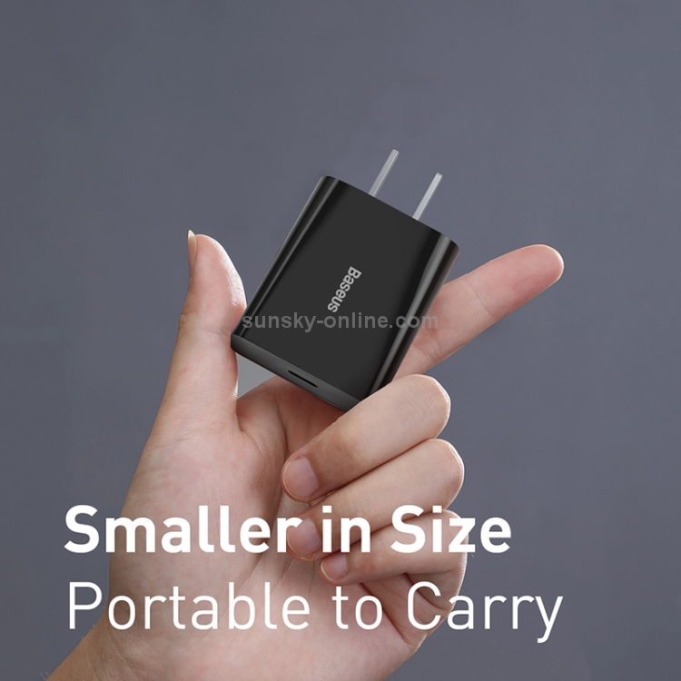 Baseus Speed Mini Series 18W PD Single USB-C / Tyep-C Quick Charger, CN Plug(Black) Baseus Speed Mini Series 18W PD Single USB-C / Tyep-C Quick Charger, CN Plug(Black)
