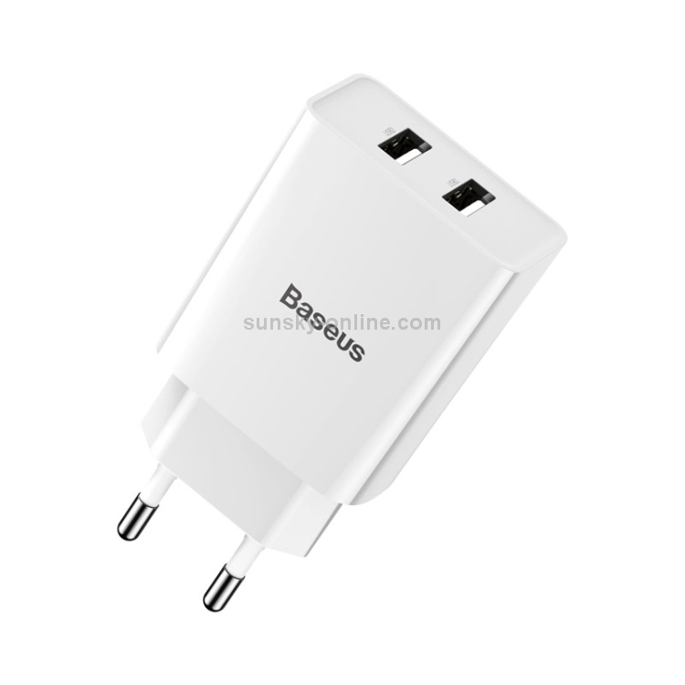 Baseus Speed Mini Series 10.5W Dual USB Travel Charger, EU Plug(White) Baseus Speed Mini Series 10.5W Dual USB Travel Charger, EU Plug(White)