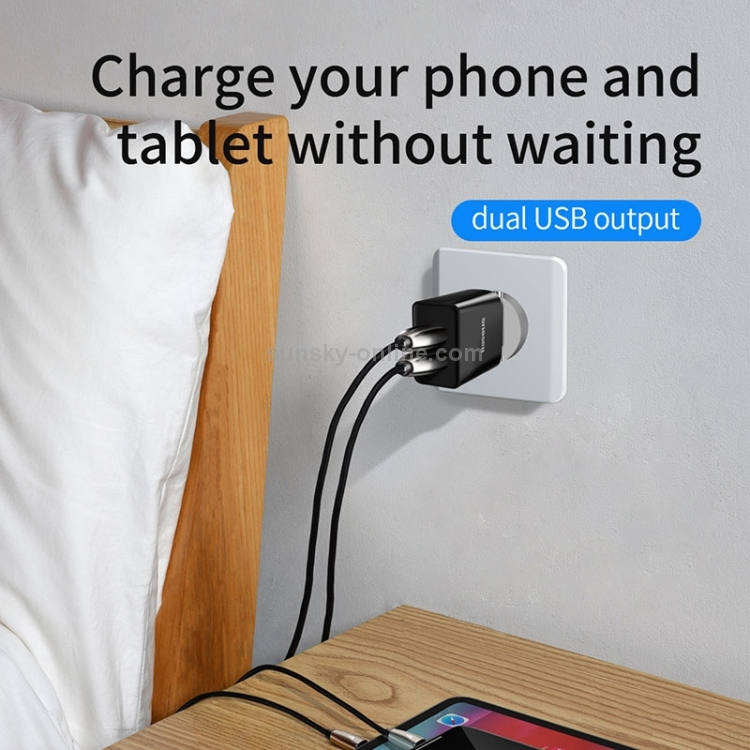 Baseus Speed Mini Series 10.5W Dual USB Travel Charger, EU Plug(White) Baseus Speed Mini Series 10.5W Dual USB Travel Charger, EU Plug(White)