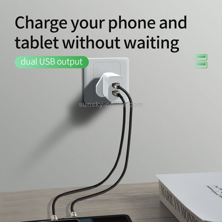 Baseus Speed Mini Series 10.5W Dual USB Travel Charger, UK Plug(White) Baseus Speed Mini Series 10.5W Dual USB Travel Charger, UK Plug(White)