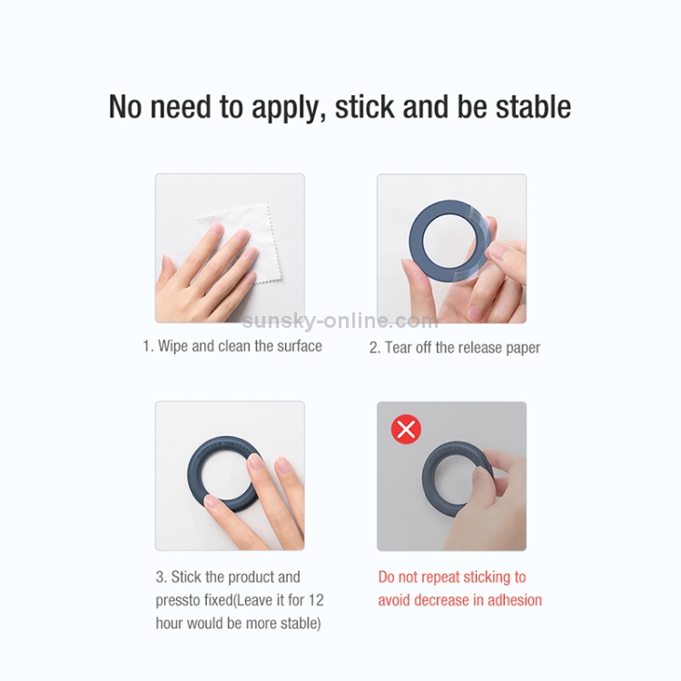 2 PCS NILLKIN Portable PU Leather Magnetic Ring Sticker (Black) 2 PCS NILLKIN Portable PU Leather Magnetic Ring Sticker (Black)