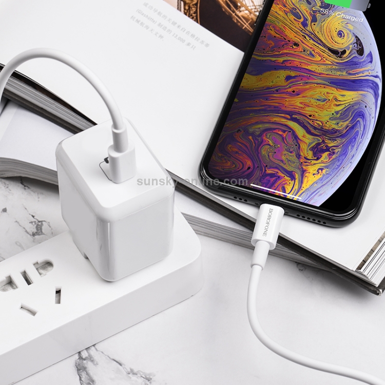 Borofone BX36 USB-C / Type-C to 8 Pin Union PD Flash Charging Data Cable (White) Borofone BX36 USB-C / Type-C to 8 Pin Union PD Flash Charging Data Cable (White)