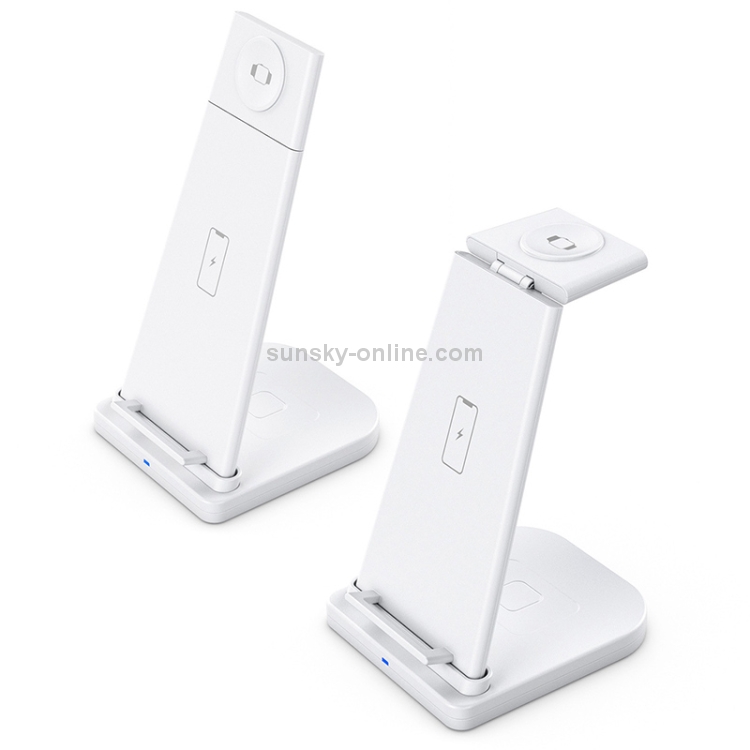 10W 3 in 1 QC 3.0 Vertical Multi-function Wireless Charger with Stand Function, Suitable for Mobile Phones / Apple Watch / AirPods (White) 10W 3 in 1 QC 3.0 Vertical Multi-function Wireless Charger with Stand Function, Suitable for Mobile Phones / Apple Watch / AirPods (White)