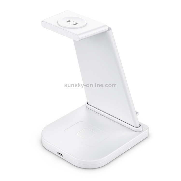 10W 3 in 1 QC 3.0 Vertical Multi-function Wireless Charger with Stand Function, Suitable for Mobile Phones / Apple Watch / AirPods (White) 10W 3 in 1 QC 3.0 Vertical Multi-function Wireless Charger with Stand Function, Suitable for Mobile Phones / Apple Watch / AirPods (White)