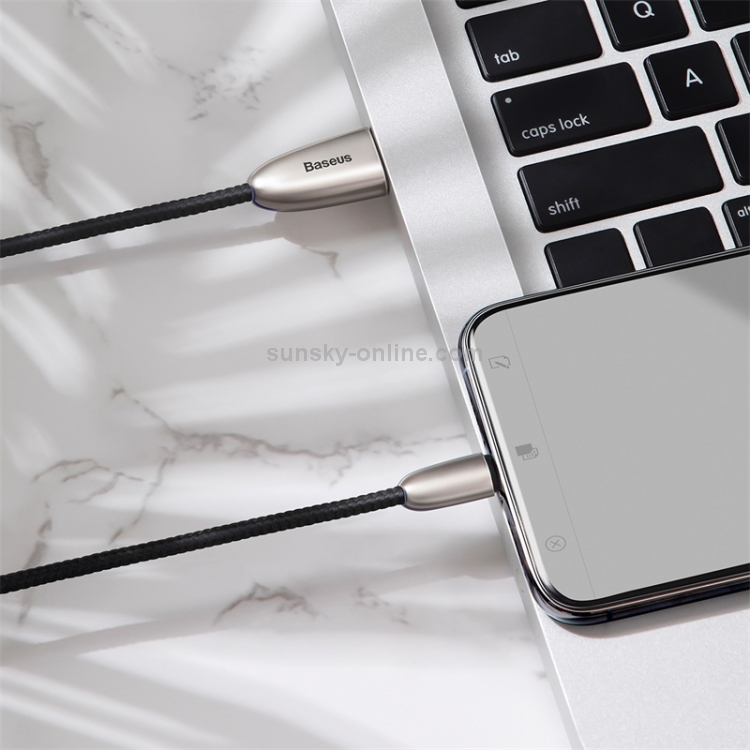 Baseus Torch Series 1m 2.4A 8 Pin to USB Nylon Braided Data Sync Charging Cable(Black) Baseus Torch Series 1m 2.4A 8 Pin to USB Nylon Braided Data Sync Charging Cable(Black)