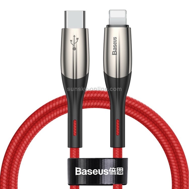 Baseus Horizontal 18W USB-C / Type-C to 8 Pin Data Sync Charging Cable PD Cable, Length: 1m(Red) Baseus Horizontal 18W USB-C / Type-C to 8 Pin Data Sync Charging Cable PD Cable, Length: 1m(Red)