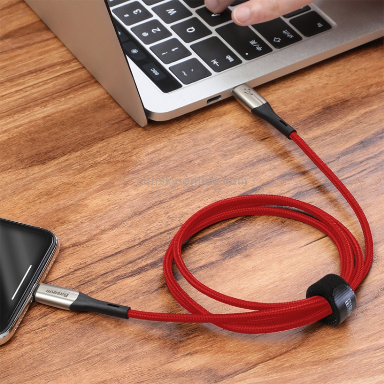 Baseus Horizontal 18W USB-C / Type-C to 8 Pin Data Sync Charging Cable PD Cable, Length: 1m(Red) Baseus Horizontal 18W USB-C / Type-C to 8 Pin Data Sync Charging Cable PD Cable, Length: 1m(Red)