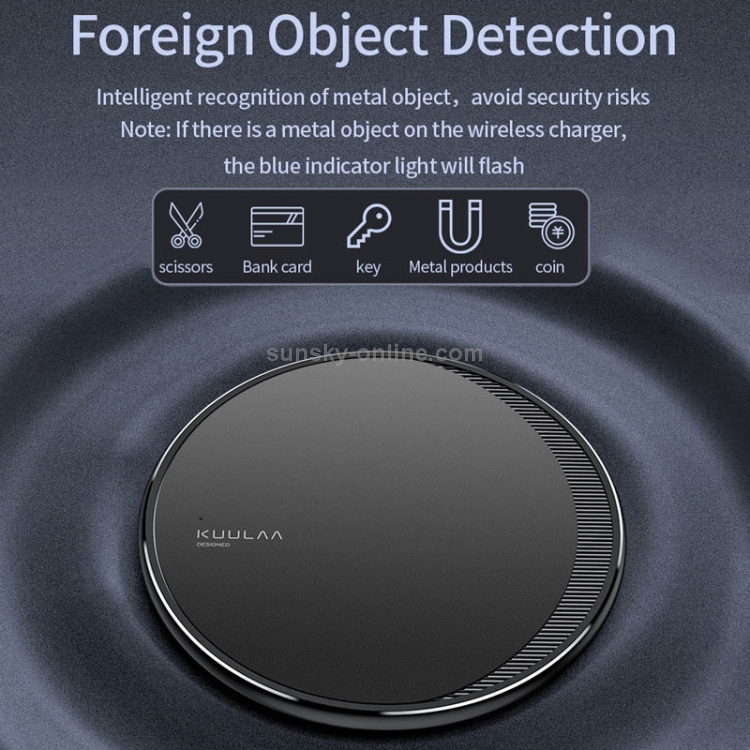 KUULAA KL-CD16 10W Ultra-thin Desktop Wireless Charger (Black) KUULAA KL-CD16 10W Ultra-thin Desktop Wireless Charger (Black)