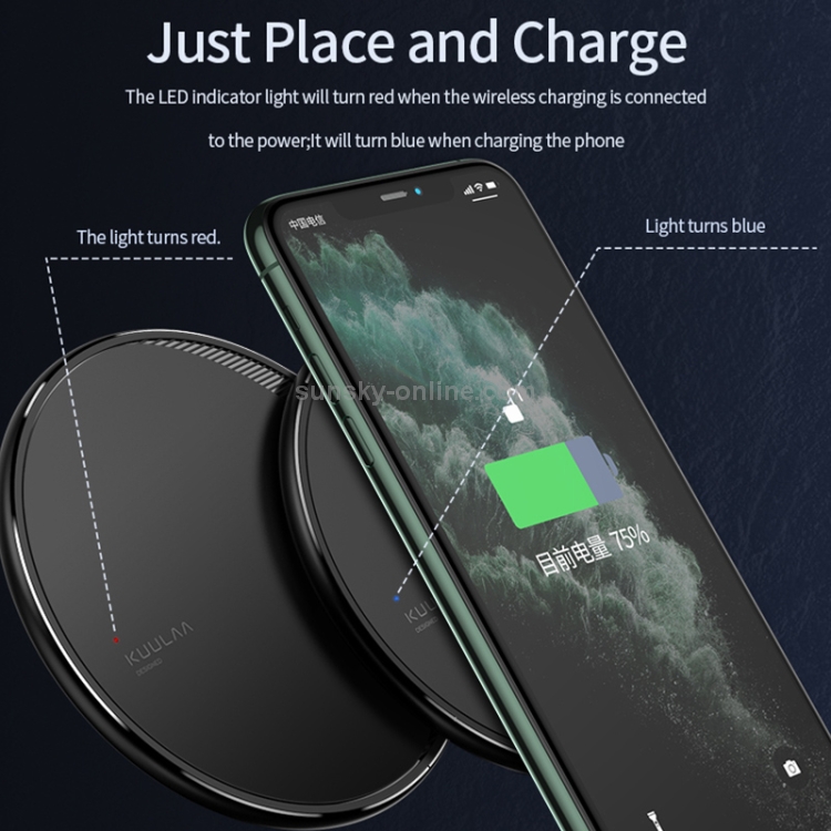 KUULAA KL-CD16 10W Ultra-thin Desktop Wireless Charger (Black) KUULAA KL-CD16 10W Ultra-thin Desktop Wireless Charger (Black)