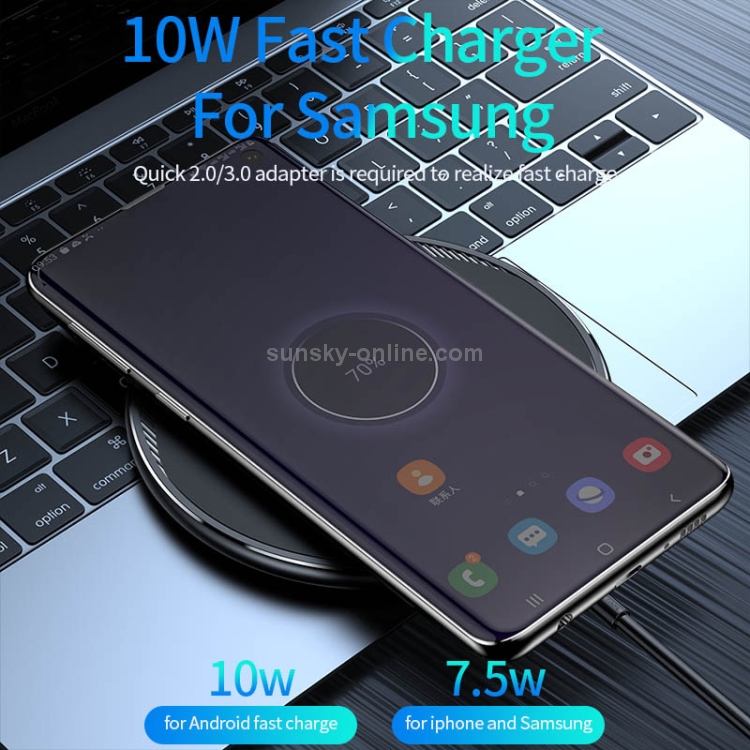 KUULAA KL-CD16 10W Ultra-thin Desktop Wireless Charger (Black) KUULAA KL-CD16 10W Ultra-thin Desktop Wireless Charger (Black)