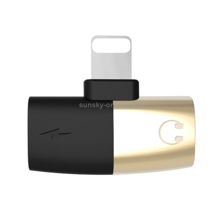 Q26 4 in 1 8 Pin + 8 Pin Female to 8 Pin Male Music + Wired Control + Call + Charging Aluminum Alloy Audio Adapter(Gold) Q26 4 in 1 8 Pin + 8 Pin Female to 8 Pin Male Music + Wired Control + Call + Charging Aluminum Alloy Audio Adapter(Gold)