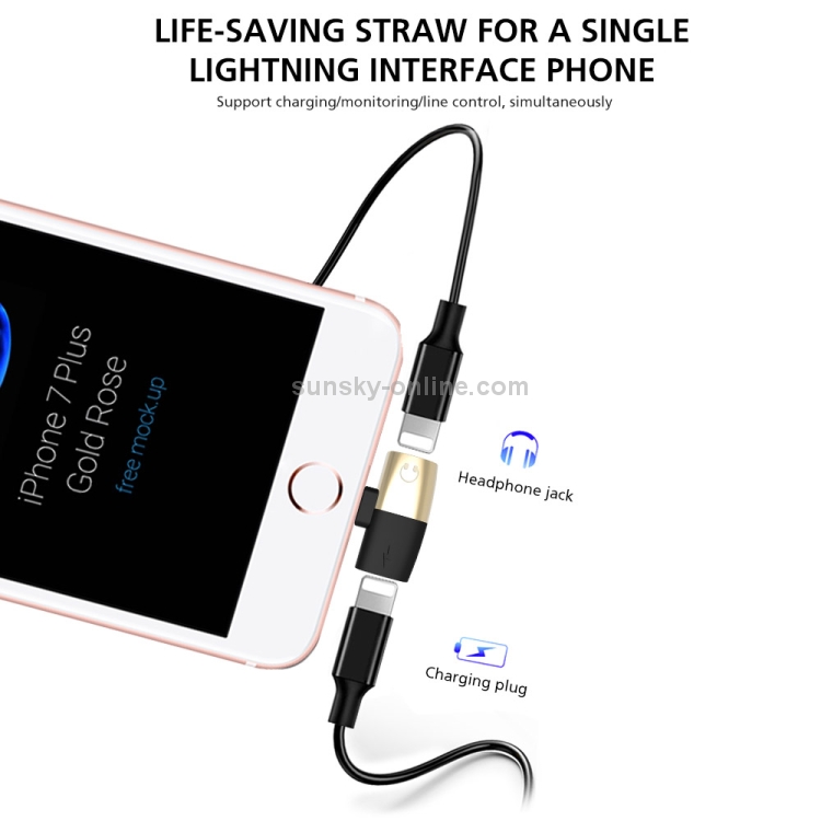 Q26 4 in 1 8 Pin + 8 Pin Female to 8 Pin Male Music + Wired Control + Call + Charging Aluminum Alloy Audio Adapter(Gold) Q26 4 in 1 8 Pin + 8 Pin Female to 8 Pin Male Music + Wired Control + Call + Charging Aluminum Alloy Audio Adapter(Gold)