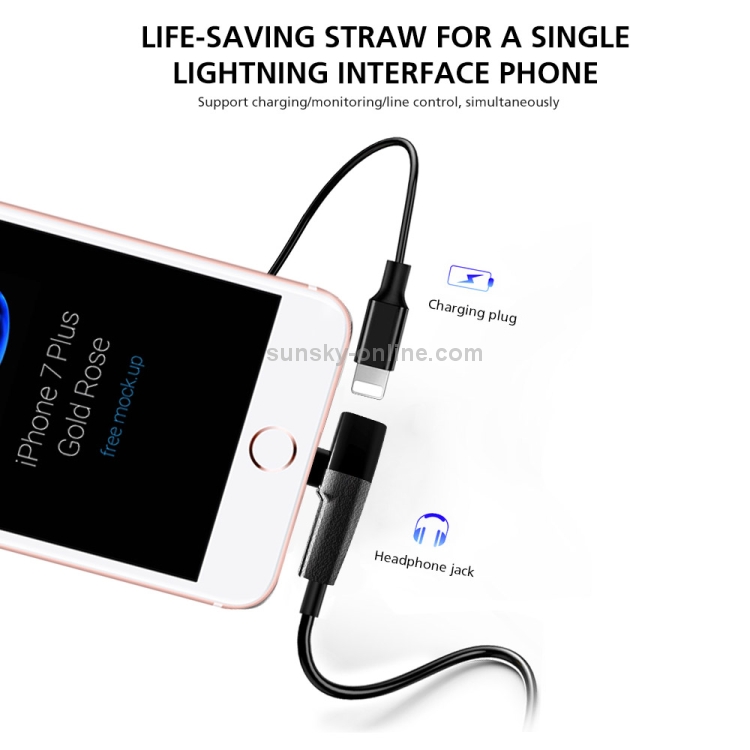 Q27 3 in 1 Music + Wired Control + Charging 8 Pin + 8 Pin to 3.5mm Jack Earphone Adapter(Black) Q27 3 in 1 Music + Wired Control + Charging 8 Pin + 8 Pin to 3.5mm Jack Earphone Adapter(Black)