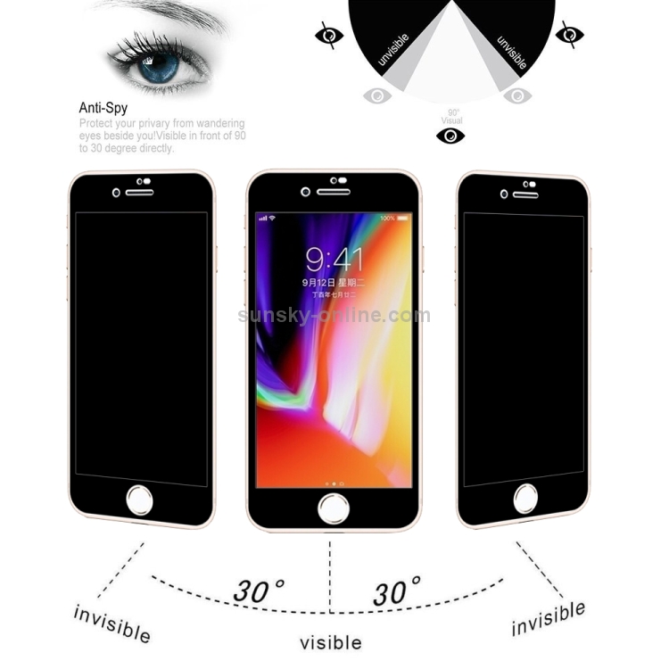 0.26mm 9H 3D Highly Transparent Privacy Anti-glare Tempered Glass Film for iPhone 8 & 7 (Black) 0.26mm 9H 3D Highly Transparent Privacy Anti-glare Tempered Glass Film for iPhone 8 & 7 (Black)