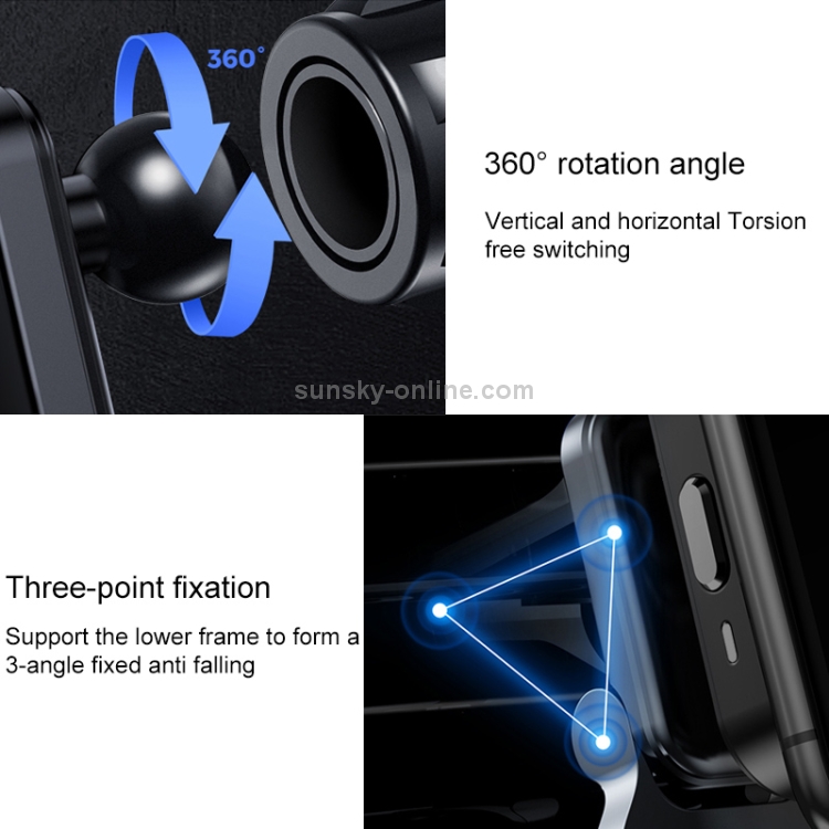 JOYROOM JR-ZS219 Three-axis Car Air Outlet Wireless Charging Mobile Phone Bracket Holder (Black) JOYROOM JR-ZS219 Three-axis Car Air Outlet Wireless Charging Mobile Phone Bracket Holder (Black)