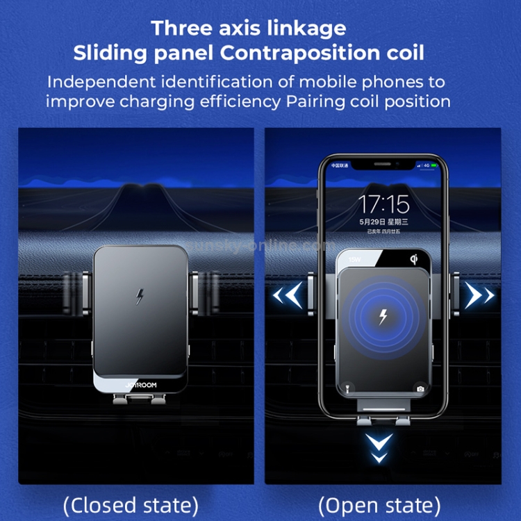 JOYROOM JR-ZS219 Three-axis Car Air Outlet Wireless Charging Mobile Phone Bracket Holder (Black) JOYROOM JR-ZS219 Three-axis Car Air Outlet Wireless Charging Mobile Phone Bracket Holder (Black)