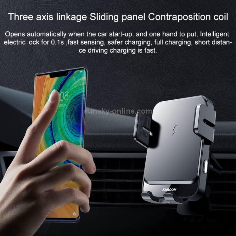 JOYROOM JR-ZS219 Three-axis Car Air Outlet Wireless Charging Mobile Phone Bracket Holder (Black) JOYROOM JR-ZS219 Three-axis Car Air Outlet Wireless Charging Mobile Phone Bracket Holder (Black)