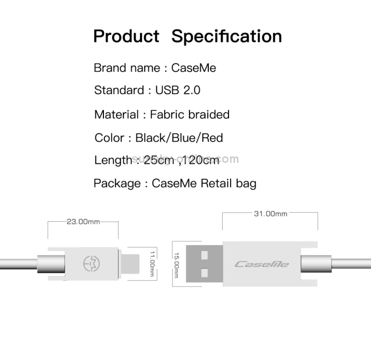 CaseMe 25cm 5V 2.1A Cloth Weave 3D Aluminium Alloy 8 Pin to USB Data Sync Charging Cable CaseMe 25cm 5V 2.1A Cloth Weave 3D Aluminium Alloy 8 Pin to USB Data Sync Charging Cable