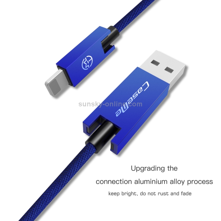 CaseMe 25cm 5V 2.1A Cloth Weave 3D Aluminium Alloy 8 Pin to USB Data Sync Charging Cable CaseMe 25cm 5V 2.1A Cloth Weave 3D Aluminium Alloy 8 Pin to USB Data Sync Charging Cable