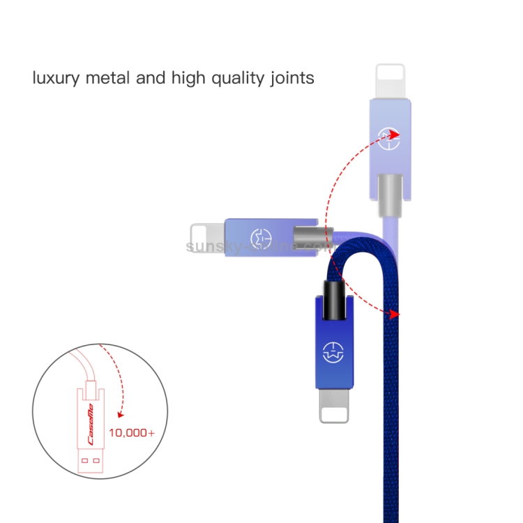 CaseMe 25cm 5V 2.1A Cloth Weave 3D Aluminium Alloy 8 Pin to USB Data Sync Charging Cable CaseMe 25cm 5V 2.1A Cloth Weave 3D Aluminium Alloy 8 Pin to USB Data Sync Charging Cable